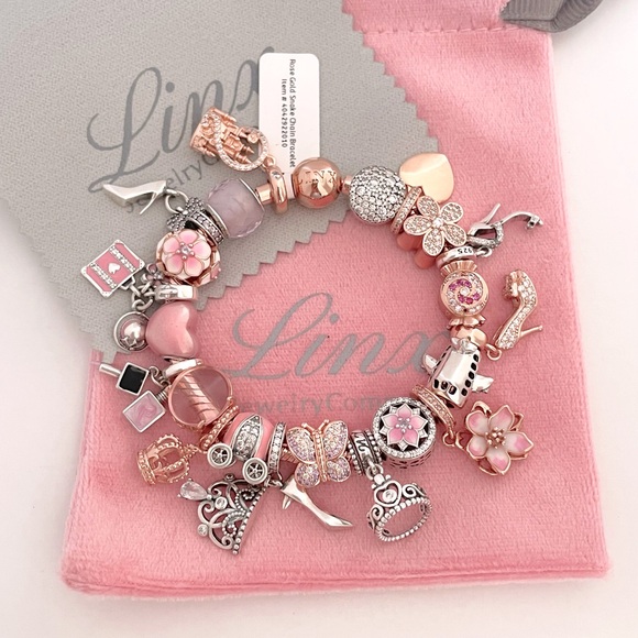 Linx Rose Gold Bracelet with Princess Themed Charms